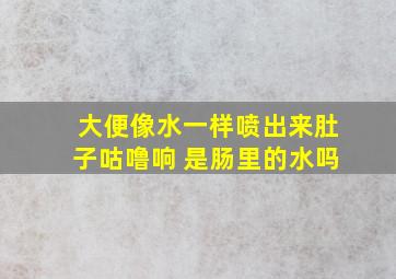 大便像水一样喷出来肚子咕噜响 是肠里的水吗